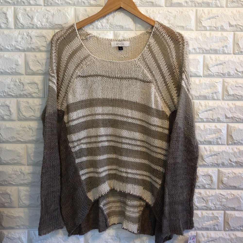 striped angl sweater